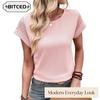 Women's Fashion Casual O-Neck Short Sleeve Blouses & Shirts