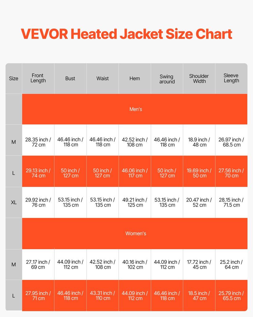 VEVOR Heated Jacket for Women with 7.4V Battery, Soft Shell Electric Heating Coat