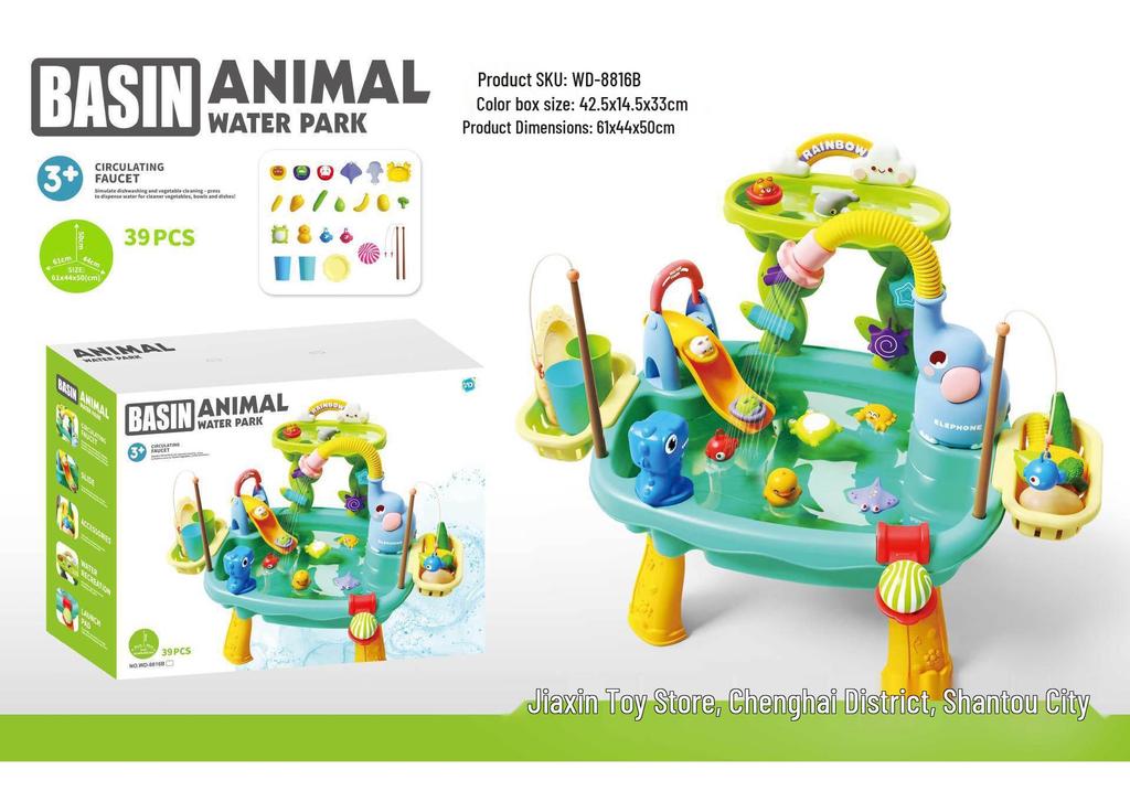 Children's Day Electric Water Play Table: Role-Playing Dishwashing, Fishing, Slide, and Sprinkler Toys