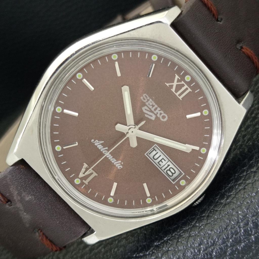 

SEIKO 5 AUTOMATIC 6309A VINTAGE JAPAN MENS BROWN COLOR DIAL WATCH a701518-5 R206b-a701518