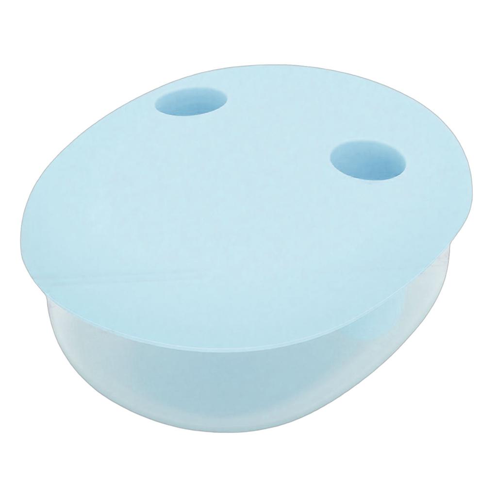 2 In 1 No Mess Snack Container Leak Proof Food Storage Snack Box with Finger Lid Keep Hands Clean Blue
