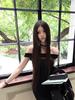 Pure Desire One-Shoulder Black Rivet Dress - Slimming Bodycon Style for Women