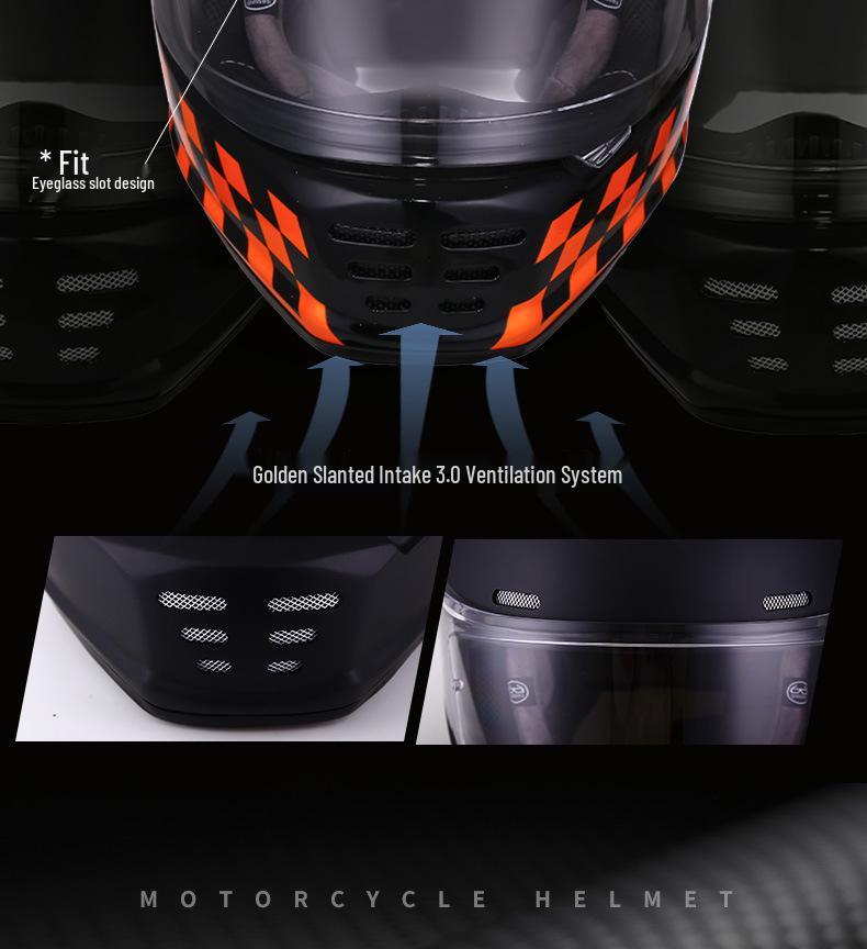 3C Certified Retro Fiberglass Full Face Helmet for Motorcycles and Scooters