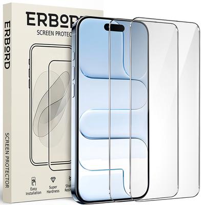 2x Tempered Glass for iPhone Air, ERBORD 9H Hard Glass, Glass