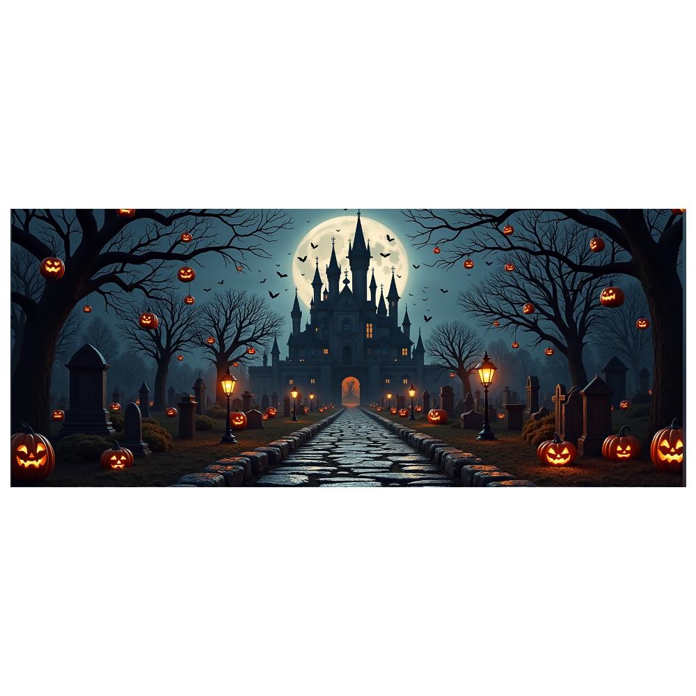 Haunted House Banner Dark Theme Halloween Banner Spooky Banner Outdoor Decor For Holiday Celebration Outdoor Decoration Event