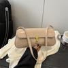Women's Vintage Faux Oiled Leather Flap Decor Shoulder Underarm Bag, Buckle Baguette Tote Bag Suitable for Dating, Outing, Party