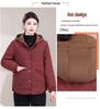 2025 Autumn/Winter Women's Diamond Pattern Hooded Cotton Coat - Warm Color Block Jacket for Middle-aged and Elderly Mothers