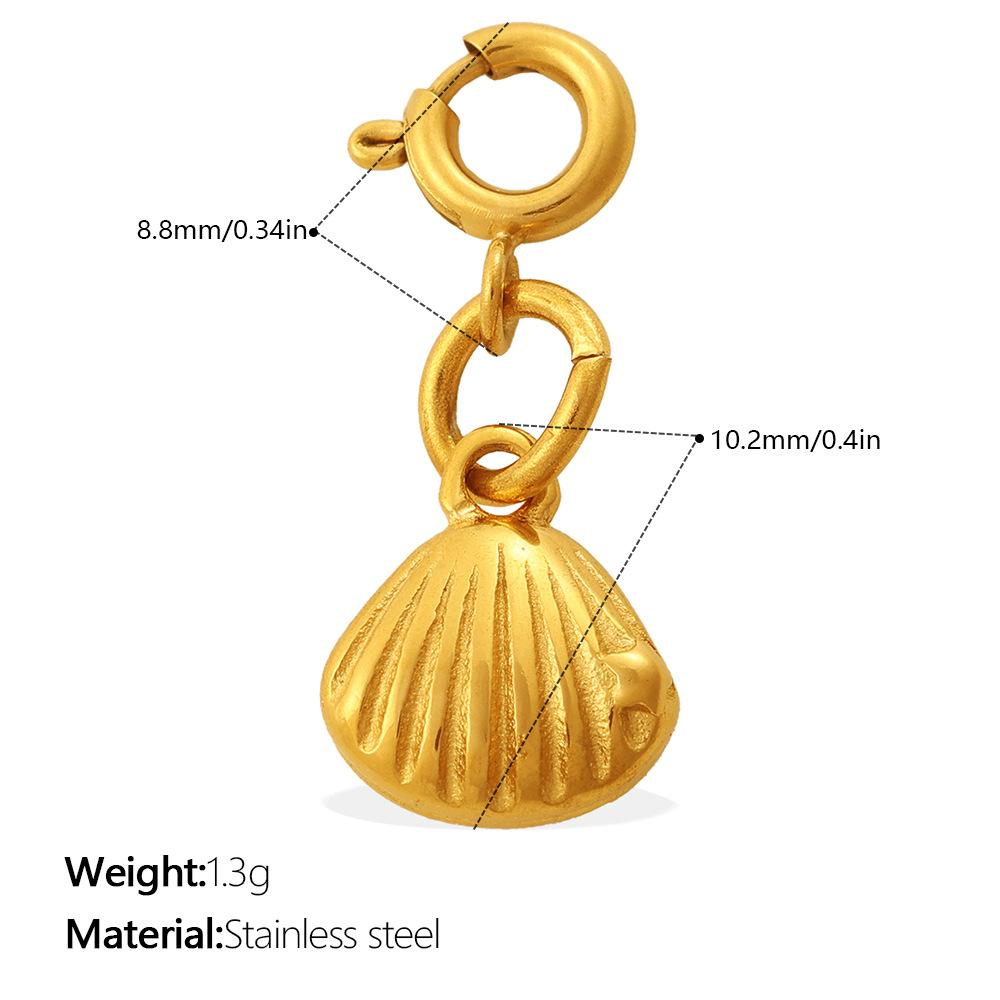 Ocean Series Beach Wind Diy Sea Turtle Sea Horse Shell Jewelry Buckle Pendant Stainless Steel Gold-Plated Accessories