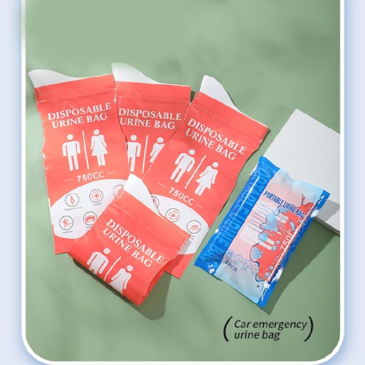 4Pcs 750ML Portable Car Toilet Urine Bag Disposable Urine Bag Outdoor Travel Camping Pee Bags for Men Women Easy To Use