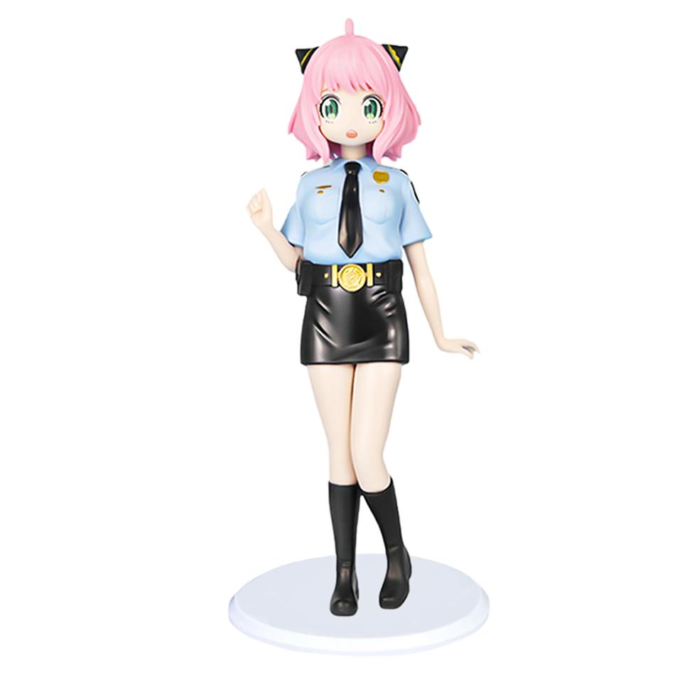 19cm Spy × Family Action Figure Police Uniform Anja Cosplay Doll Anime Cute Girl Doll PVC Model Toy Tabletop Decoration Gift
