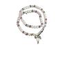 Korean Pink Beaded Bow Double-Layer Elastic Bracelet for Women - 2025 New Arrival