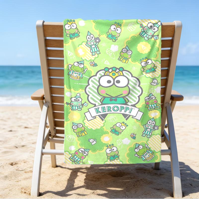 proof beach towel with a Sanrio3 pattern - soft,absorbent,quick-drying,machine washable - perfect for swimming,camping,bathing