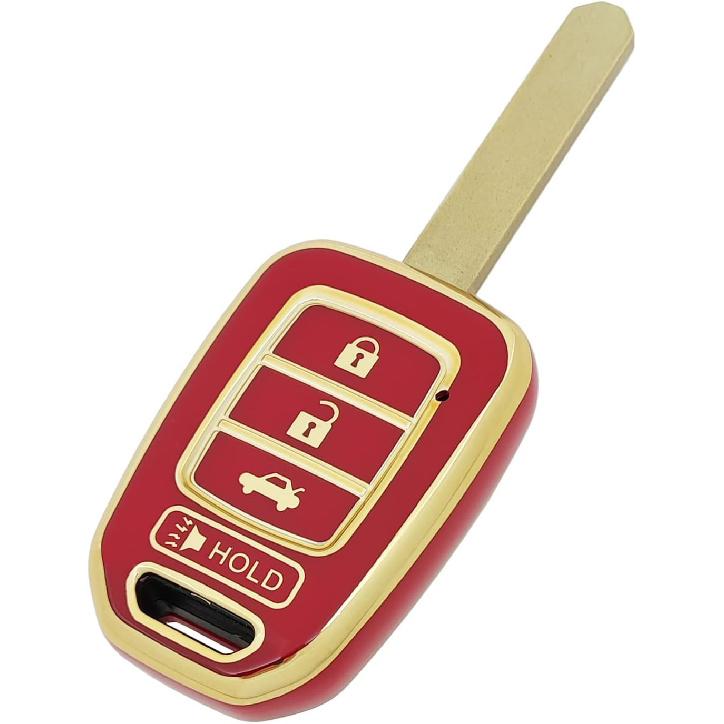 360 Degree Soft TPU Protector Key Fob Cover Case fit for Honda 2016-2017 Accord 2016- Civic 2014-2015 CR-V Keyless Entry Key Fob (Black)