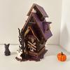3D Wooden Puzzle Kit DIY Wooden Puzzle Haunted House Model Light-up Halloween Ghost Festival House for Party Table Centerpiece
