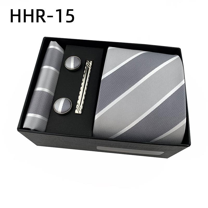 Paisley Men'S Tie Square Cuff Tie Clip Gift Box Set Business Casual Tie Black Gift Box