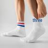 Men's Mid-Calf Striped Academy Style Cotton Socks for Autumn/Winter Sports