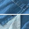 Korean Simple Style Light Blue Denim Shirt Men Spring/Autumn Daily Casual Shirts Stand Collar Pure Cotton Long Sleeve Shirt with Pocket