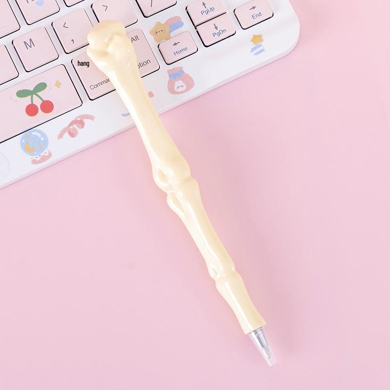 Creative Novelty Realistic Bone Bead Pen – Black Signature Student Stationery