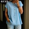 Camicette e camicie casual con scollo a maniche corte e alla moda da donna