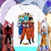 Dragon Ball Animation Derivatives Goku Vegeta Buu Frieza Printed Short Sleeve T-shirt Unisex's and Women's Fashion Cotton Top