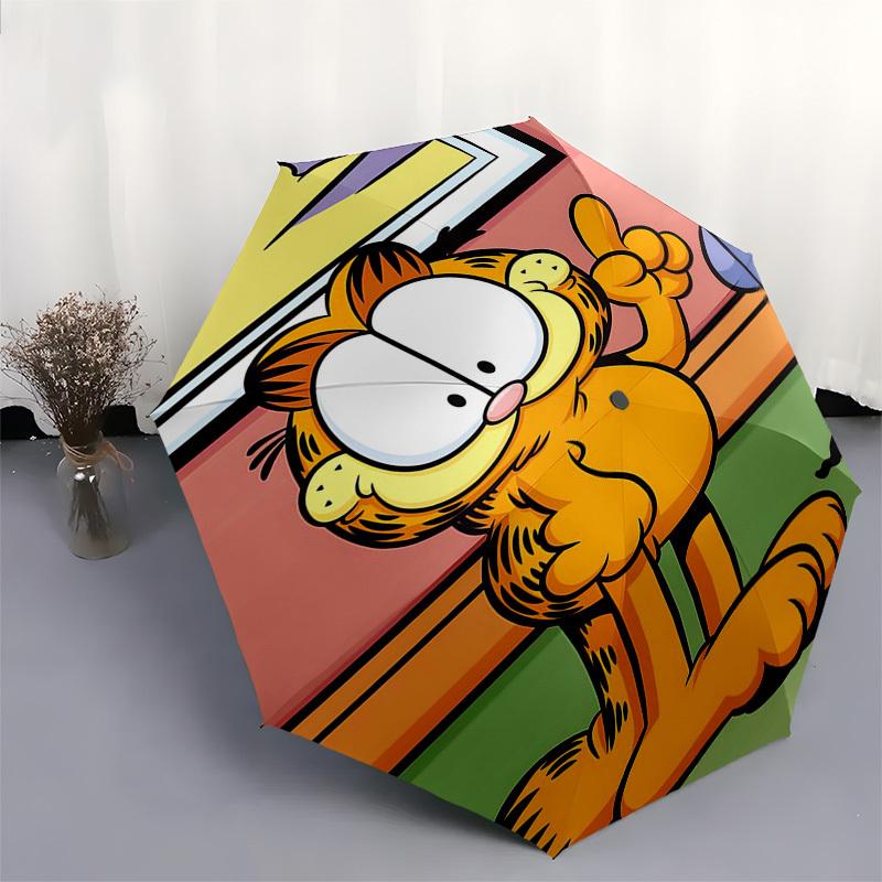 1pc Garfield Outdoor Umbrella with Automatic Opening Mechanism, Foldable Design, 8-Rib Iron Frame - Perfect Gift for Fans, Travelers, Everyday Use.P00