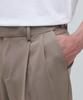 Musinsa Standard Lightweight Real Wide Hidden Banding Slacks [Dusty Beige]