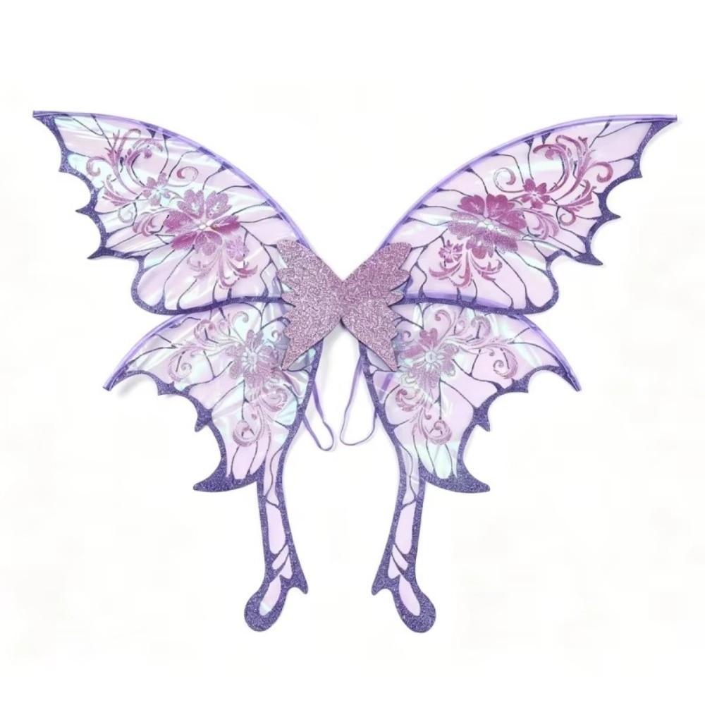 Semi-Transparent Mesh Butterfly Wings Floral Embroidered Angel Wings  Cosplay Performance