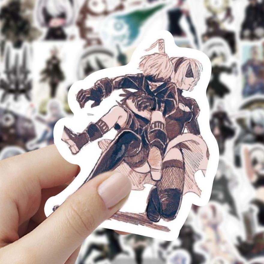 NieR:Automata Colorful Stickers, 60 Pieces (not Repeated), Waterproof and Sunscreen.