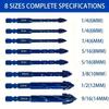 7/6/5/4PCS Four-edge Serrated Drill Bit Set For Drilling Holes In Glass Tiles Walls Concrete 3-12mm Sawtooth Drill Bit Set Tool