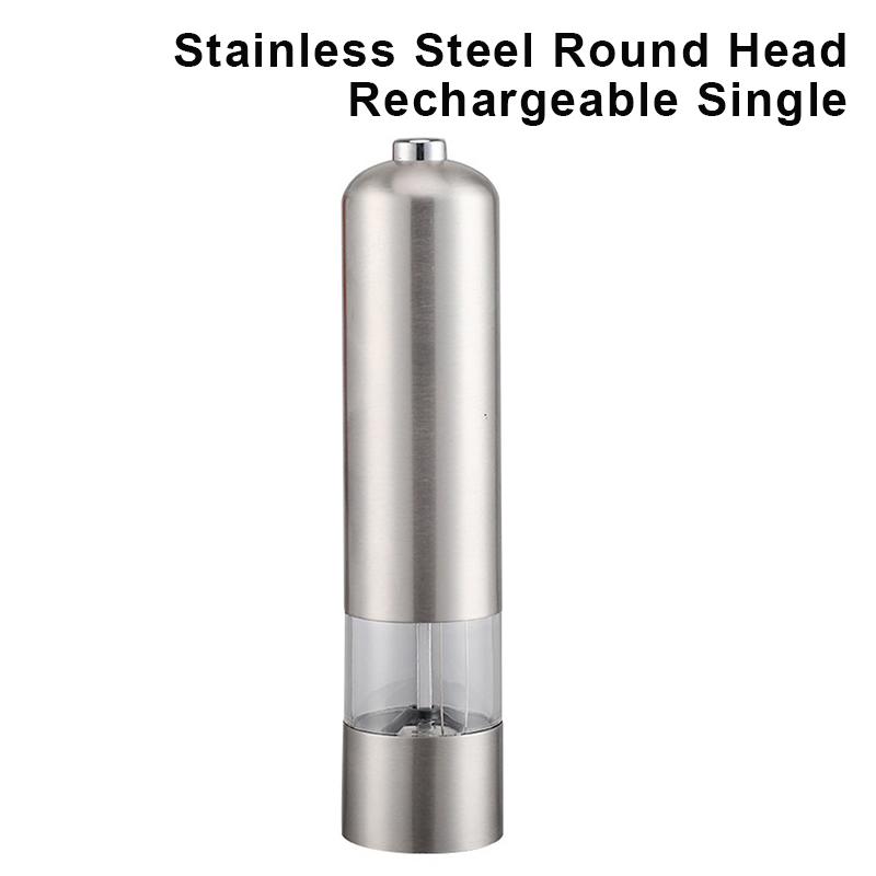 1/2Pcs Electric Salt Pepper Grinder Set One Handed Operation Stainless Steel Spice Mill With Light Automatic Pepper Grinde