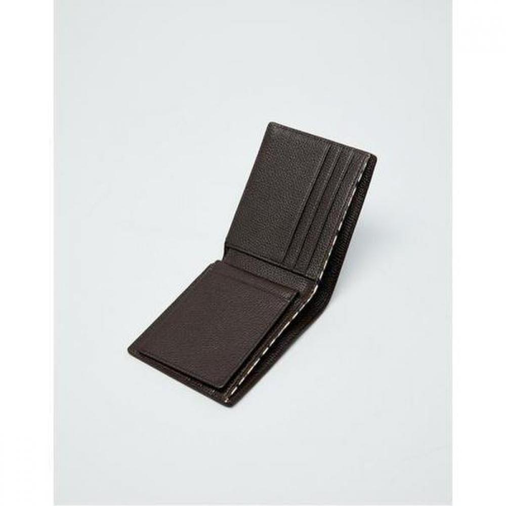 Daks Dark Brown European Leather Checked Line Wallet Dbwa6e858w3