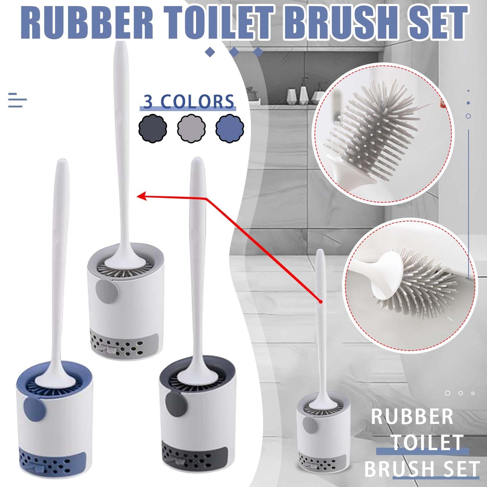 

No Dead Corner Soft Hair Toilet Brush Hanging Wall Floor-To-Floor Cleaning Set