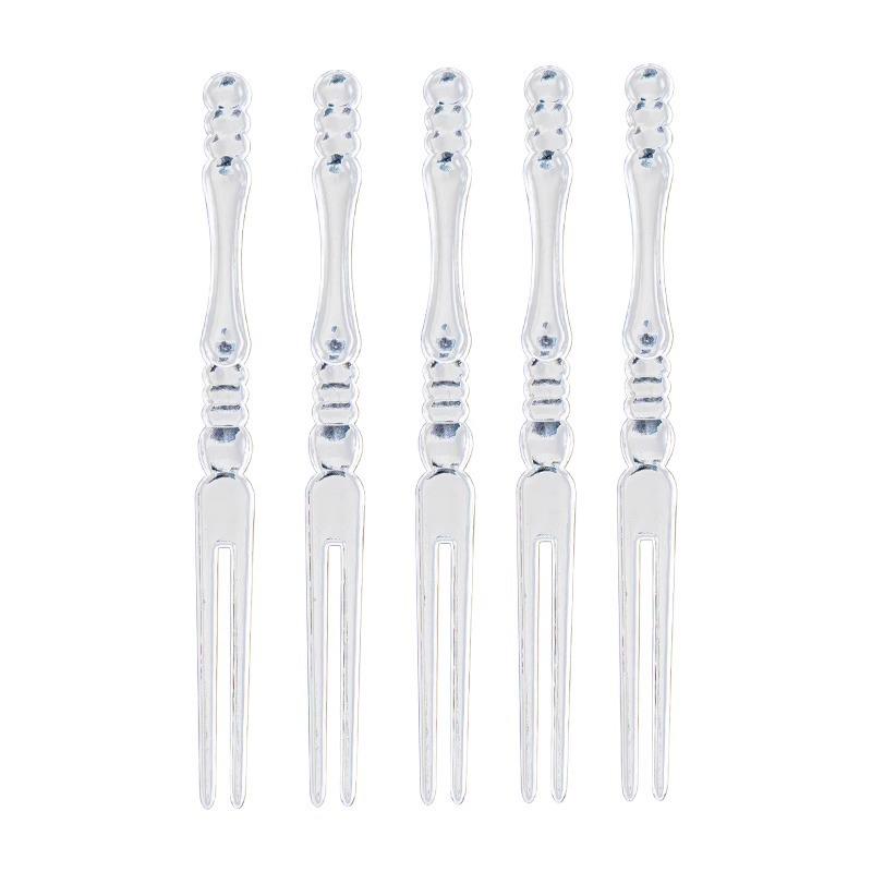 High-End Disposable Transparent Fruit & Dessert Forks - Individually Wrapped Skewers
