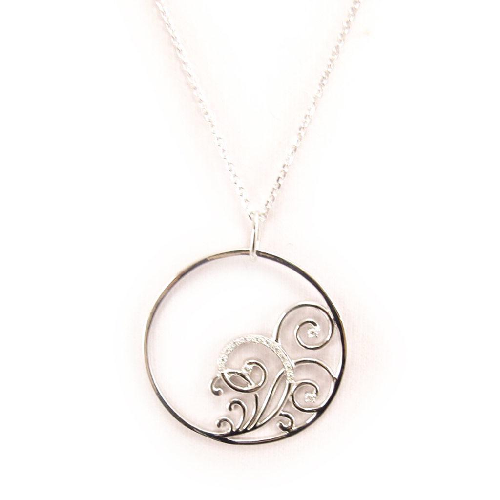 Altesse [L0177] - White 'Goddess' Silver Necklace