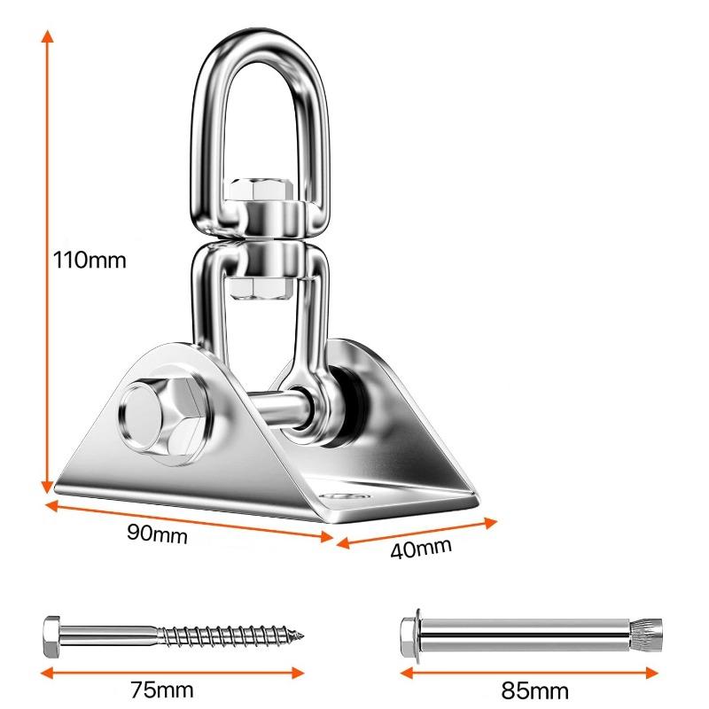 1SET 304 ceiling hook stainless steel hook hanging swing hook suitable for hanging chair swing yoga cloth, etc