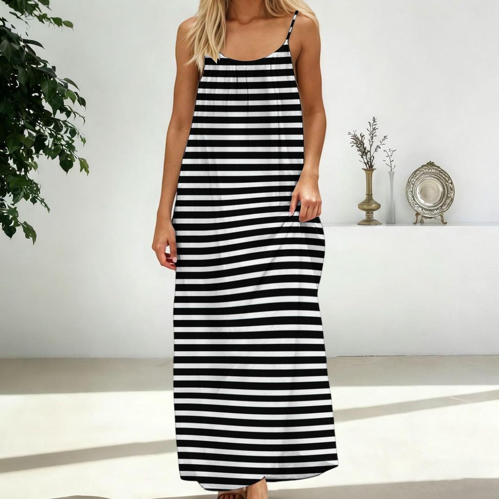 Women's Casual Fashionable Striped Checkered Printed Dress