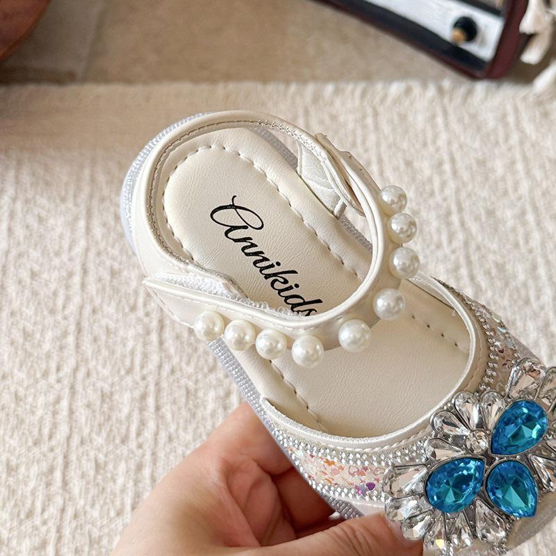 2026 Summer Crystal Princess Girls' Closed-Toe Sandals - Stylish & Beautiful