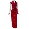 Elegant Strapless Diamond-Embellished Slim-Fit Bandage Evening Dress
