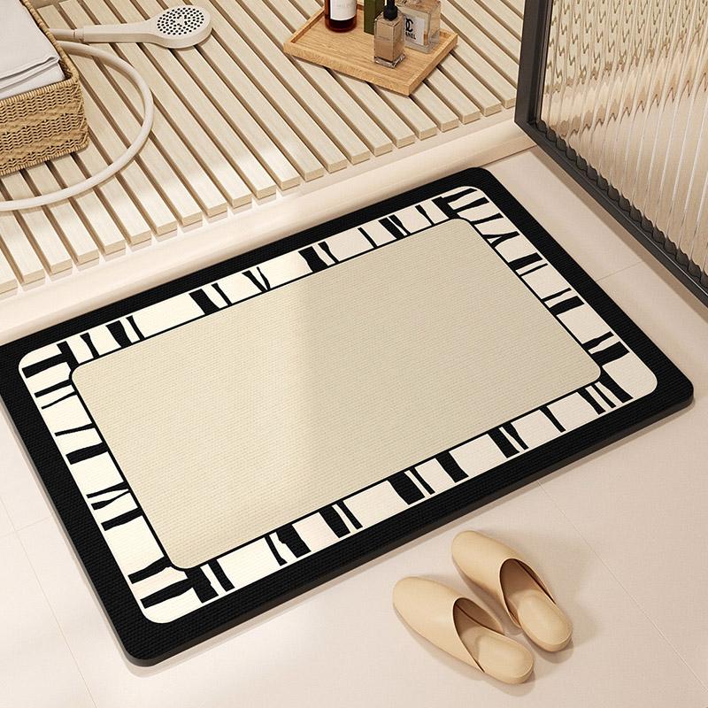 Luxury Diotomite Bathroom Mat Absorbent Shower Foot Mats Anti-slip Quick Dry Bath Rugs Toilet Carpet Doormat Washable