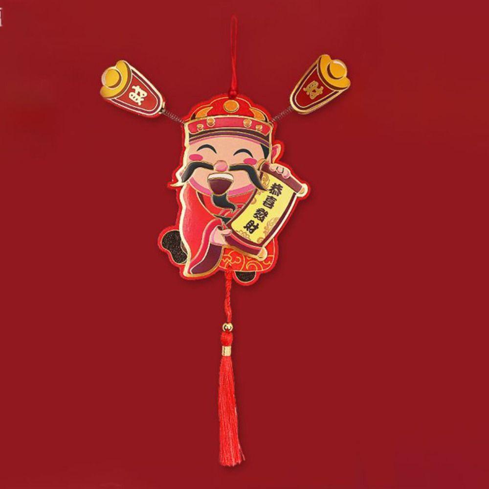 Spring Ears God of Wealth Fridge Magnets Art Paper New Year Fridge Stickers  New Year's Eve