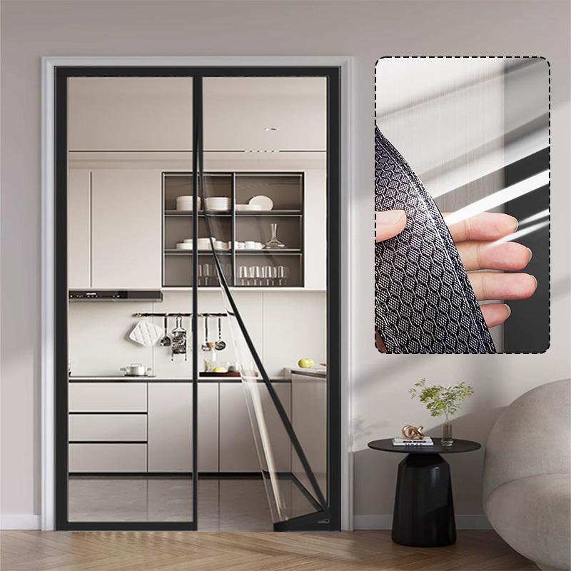 Magnetic self-priming transparent air conditioning door curtain,windproof and warm bedroom,kitchen smoke proof partition curtain W80cm X H215cm