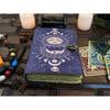 Leather Journal Sun and Moon Phase Notebook spell book of Shadows Grimoire journal Handmade Journal With Deckle Edge Paper Brass C lock