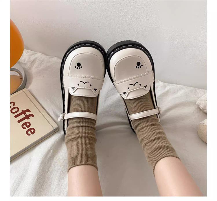 2024 Women's British-Style Thick-Soled Leather Loafers: Summer Slip-On with Buckle in Japanese College Style