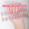 Semi Curing Gel Nails Polish Strips Gradient Self Adhesive Gel Nail Sticker Full Cover French Tip Nail Wraps for Women