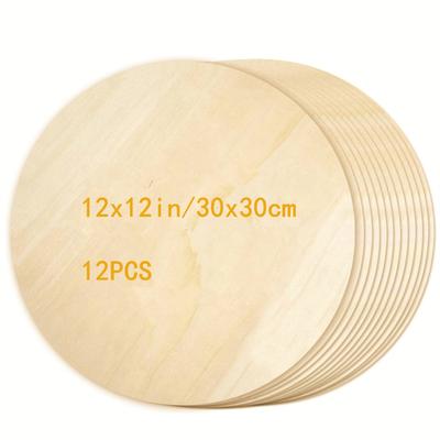 12 Pcs Wood Circles Crafts Round Wooden Door Hanging Sign Unfinished Blank Wooden Slice Cutouts For DIY Crafts Painting