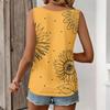 Women's Vest Fashion Casual Sleeveless Small V-neck Retro Printed T-shirt Outer Wear Vest Sexy