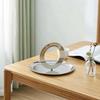 Fruit Tray with Handle Polished Metal Dish Reflective for Dining Table, Tabletop