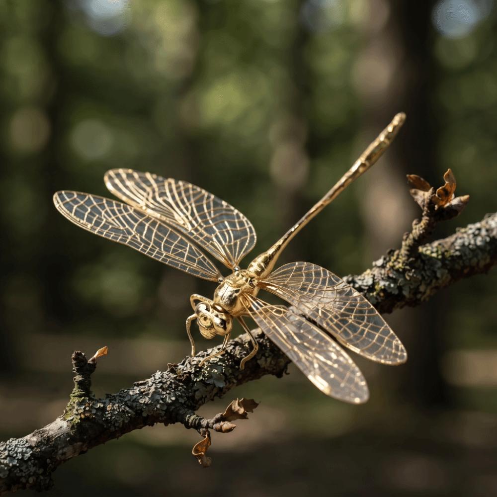 Antique-Style Dragonfly Ornament Handmade Dragonfly Tea Pet Dragonfly Figure Toys Bogu Frame