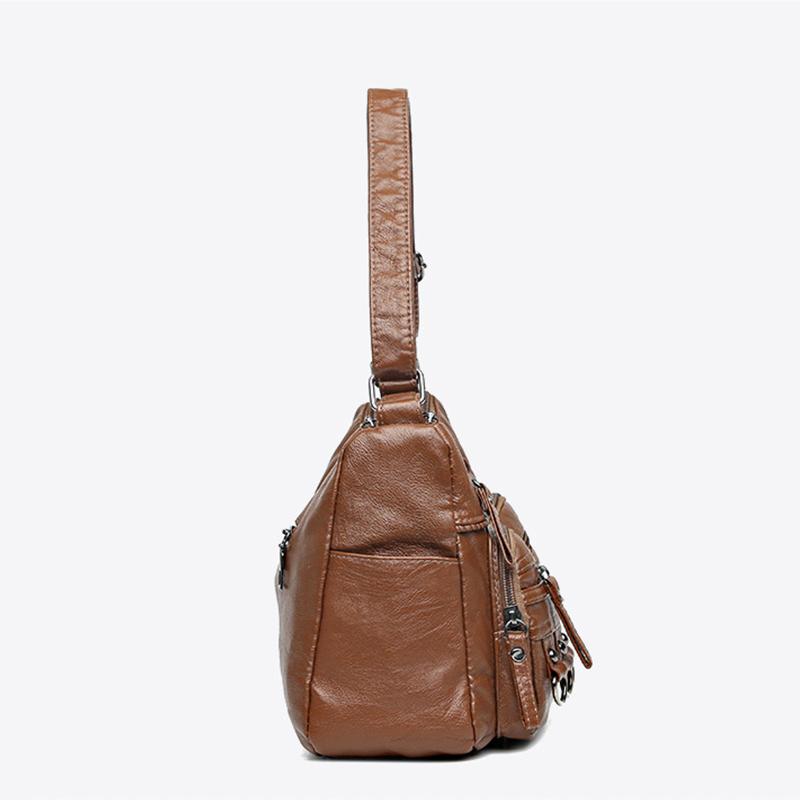 Vintage Pu Leather Luxury Purses and Handbags High Quality Women's Bag Design Multi-pocket Ladies Crossbody Shoulder Bags AVE