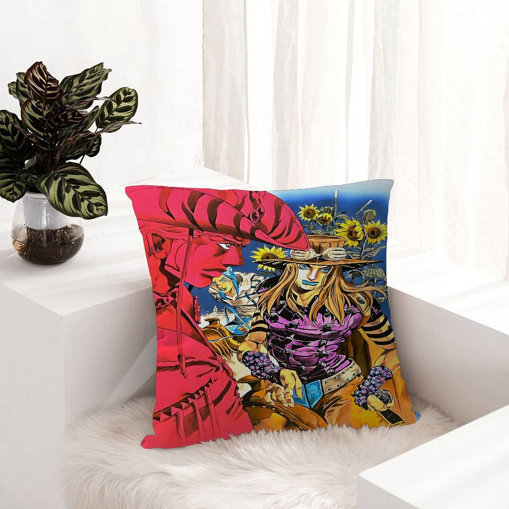 Anime Jojo Bizarre Adventure Retro Maple Design Cushion Cover Happy Autumn Harvest Decor Holiday Decorati Pillow Cover